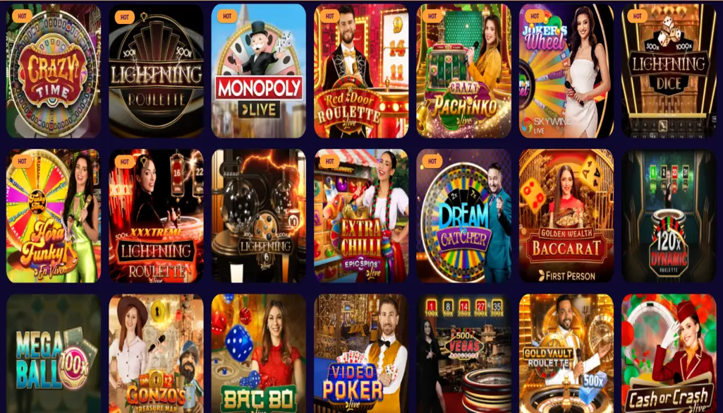 Games Offered in Live Casinos